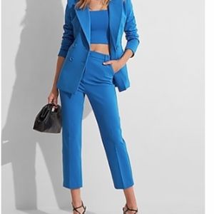 Express super high waisted cropped straight pants Sz M Neon Cobalt